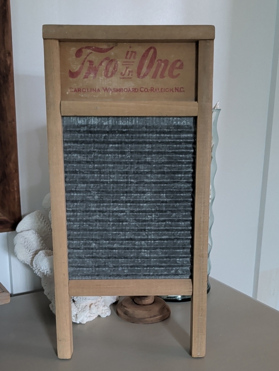 Other - Vintage Two In One Jr. Carolina Washboard Co. Raleigh, NC Wood Corrugated Metal